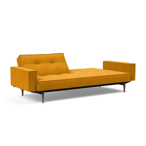 Splitback Styletto Sofa Bed / With Armrests Dark Wood