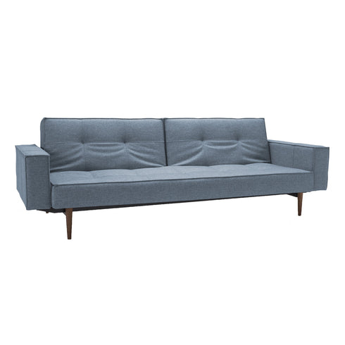 Splitback Styletto Sofa Bed / With Armrests Dark Wood
