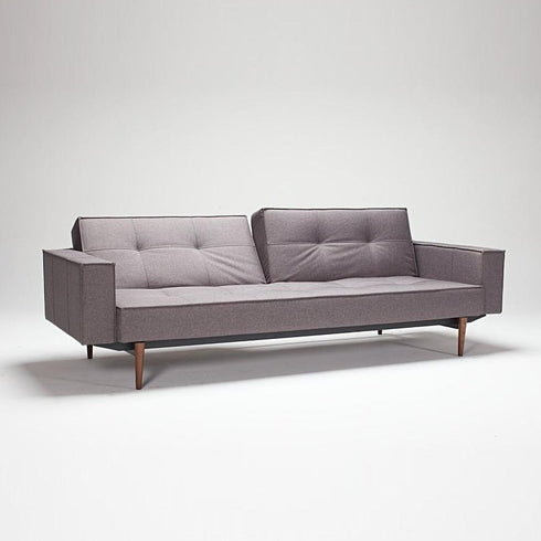 Splitback Styletto Sofa Bed / With Armrests Dark Wood