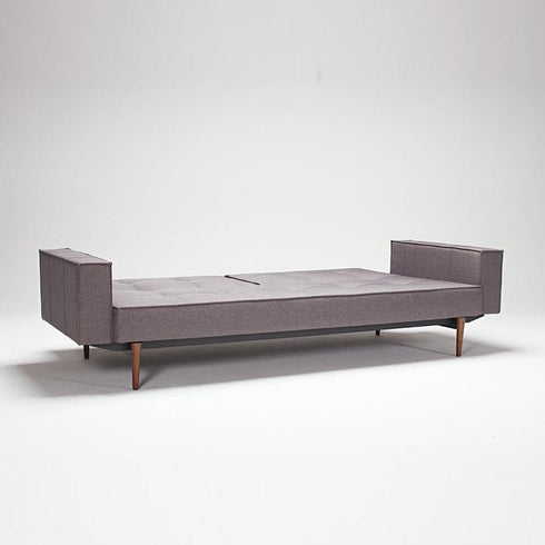 Splitback Styletto Sofa Bed / With Armrests Dark Wood