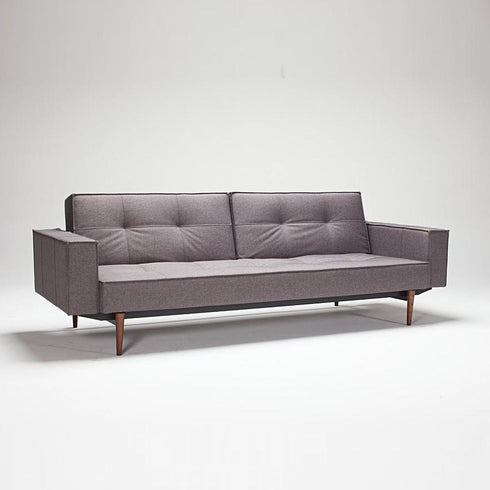 Splitback Styletto Sofa Bed / With Armrests Dark Wood