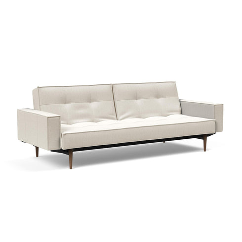 Splitback Styletto Sofa Bed / With Armrests Dark Wood