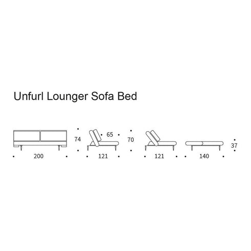 Unfurl Lounger Sofa Bed / 200x121cm