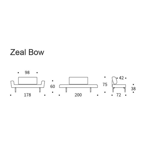 Zeal Bow Sofa Bed / 200x72cm