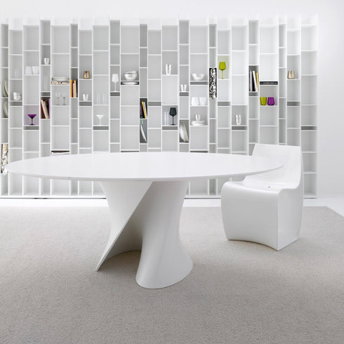 S Table Dining Table / White Base