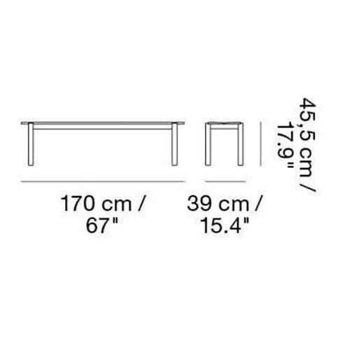Linear Steel Outdoor Bench 170cm
