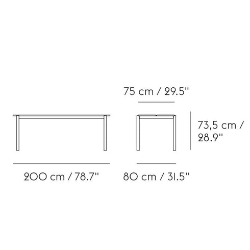 Linear Steel Outdoor Table 200x75cm