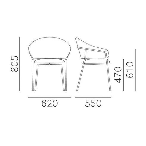 Jazz 3716 Armchair Upholstered / Frame Titanium Finish