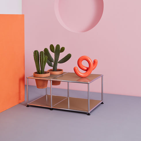 USM Haller Side Table 87.3x52.3x39cm With 2 Plant Pots