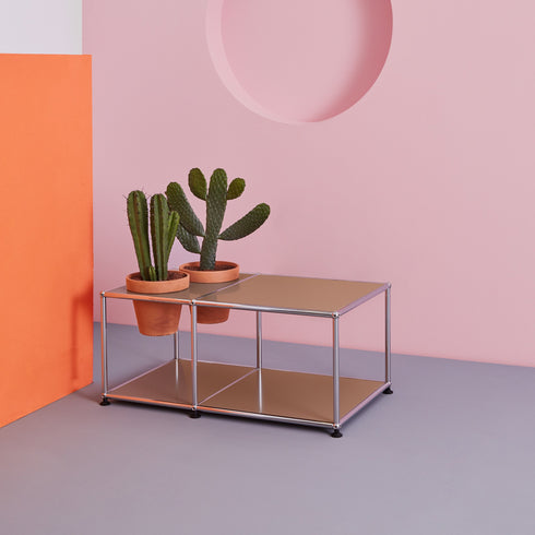 USM Haller Side Table 87.3x52.3x39cm With 2 Plant Pots