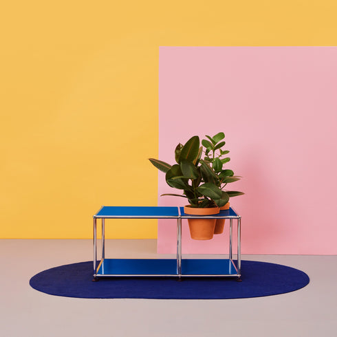 USM Haller Side Table 87.3x52.3x39cm With 2 Plant Pots