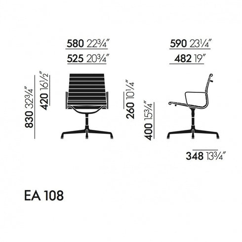 EA 108 aluminum chair / Chrome / Swivel