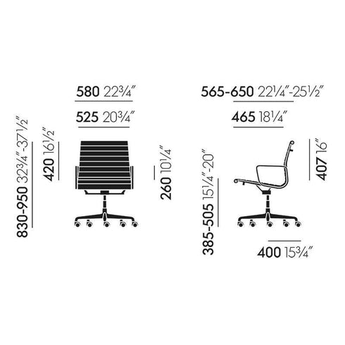 EA 117 aluminum chair / Chrome base