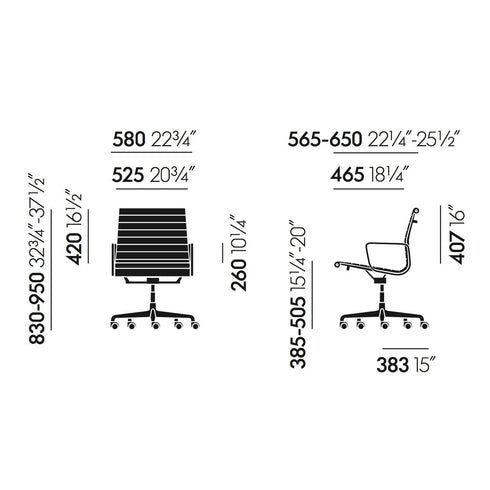 EA 117 aluminum chair / Polished base
