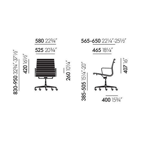 EA 117 aluminum chair / Black base