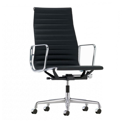 EA 119 chair in aluminum / leather / chrome base
