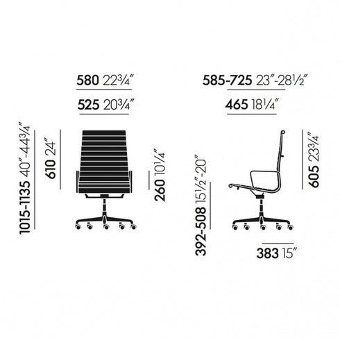 EA 119 chair in aluminum / fabric / polished base