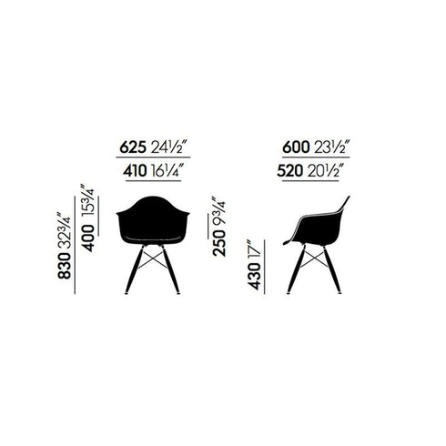 Eames DAW Fiberglass Armchair / Dark Maple Base