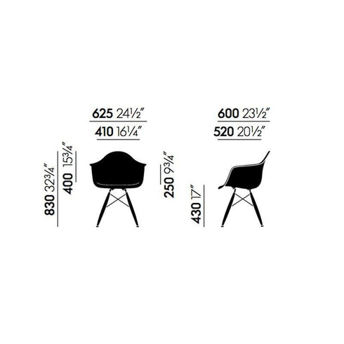 Eames DAW Fiberglass Armchair / Black Maple Base