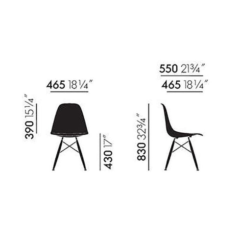 Eames Fiberglass DSW Chair / Maple Black