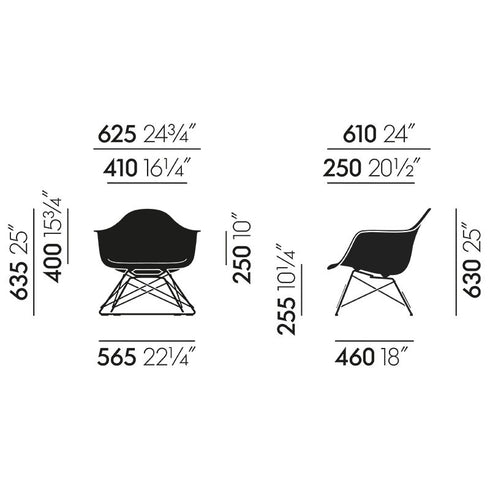 Eames LAR Plastic Armchair / Chrome Base