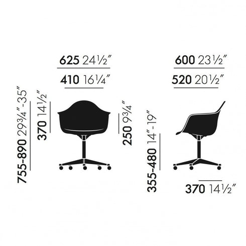 Cadeira de Escritório Eames Plastic Armchair PACC