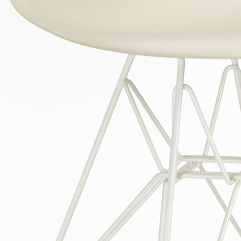 Eames Chair in DSR Plastic / White Base
