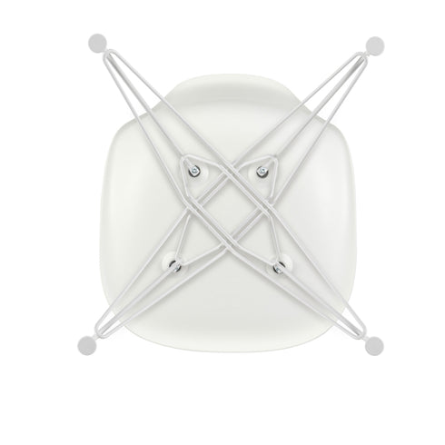Eames Chair in DSR Plastic / White Base