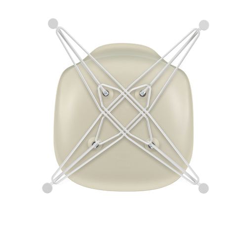 Eames Chair in DSR Plastic / White Base