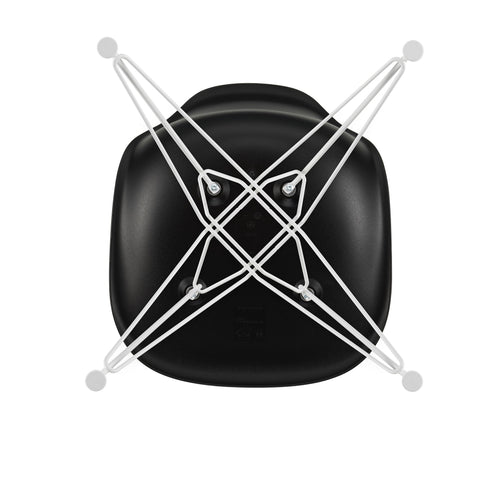 Eames Chair in DSR Plastic / White Base