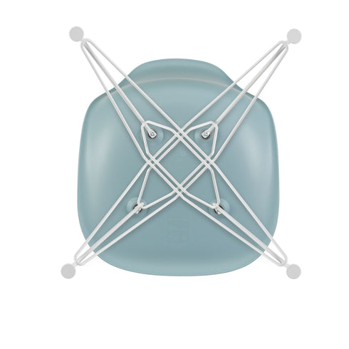 Eames Chair in DSR Plastic / White Base