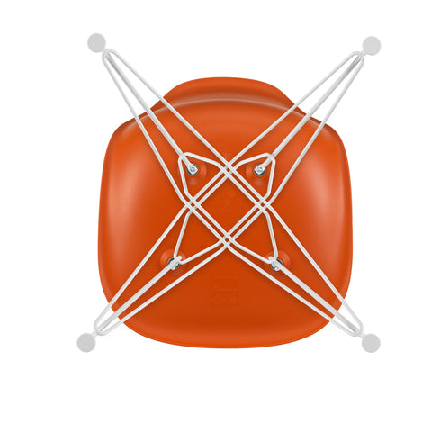 Eames Chair in DSR Plastic / White Base