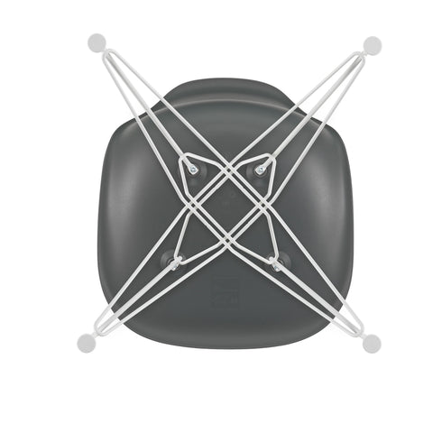 Eames Chair in DSR Plastic / White Base