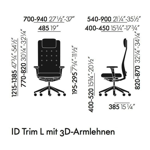 Cadeira de Escritório ID Trim L Citterio / Apoios de Braços 3D