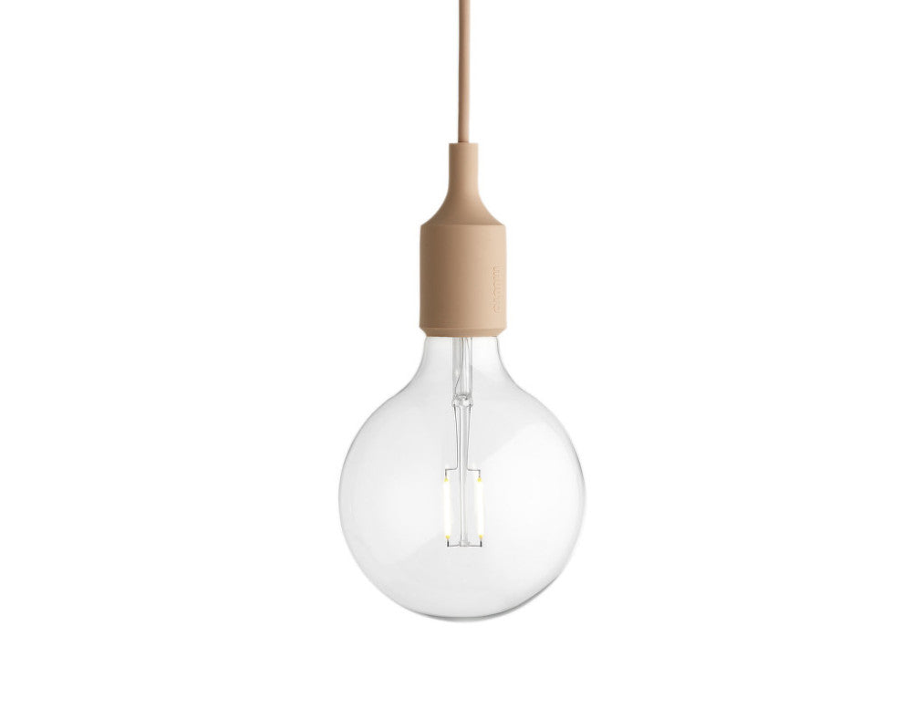 E27 Pendant Lamp with Beige Rose Canopy