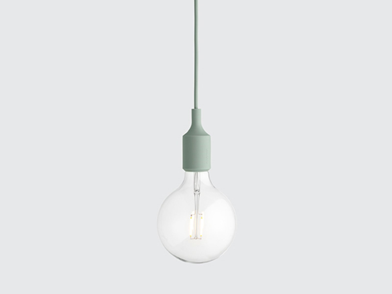 E27 Suspension Lamp with Light Green Canopy