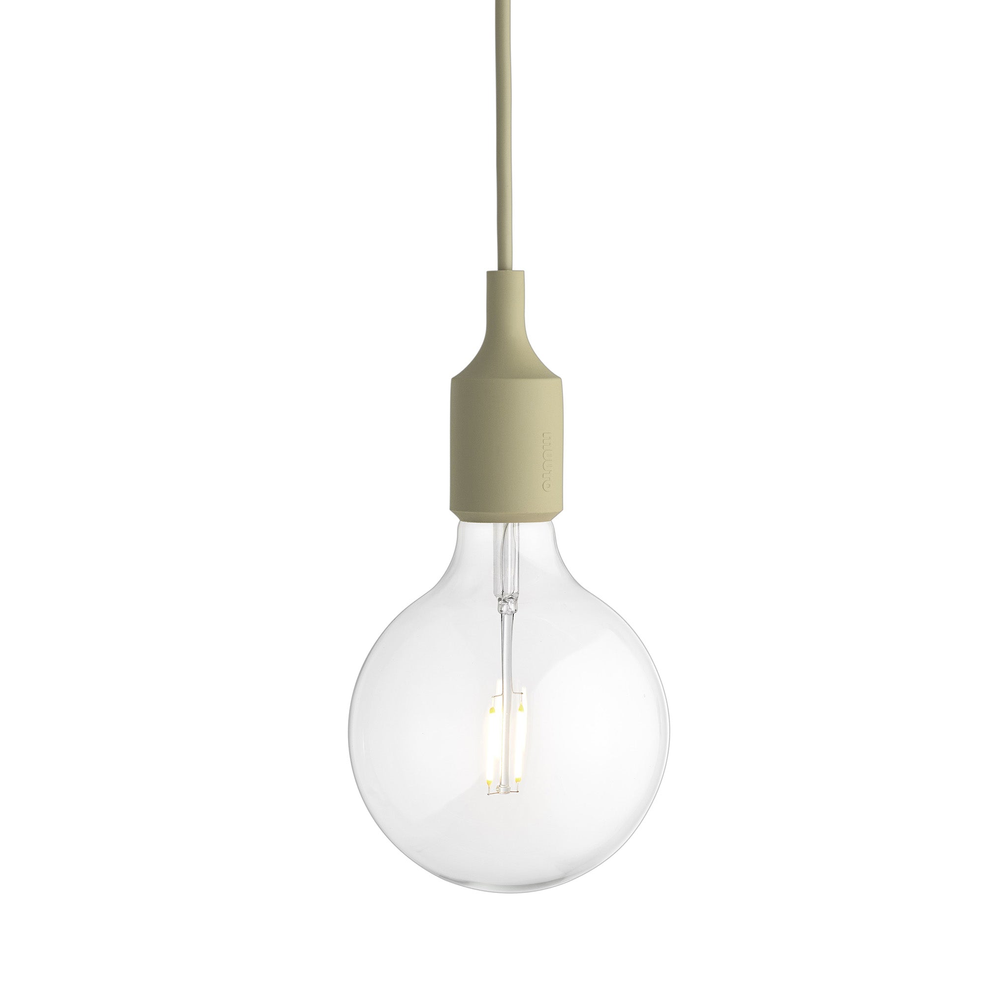 E27 Suspension Pendant Lamp without Canopy Beige Green